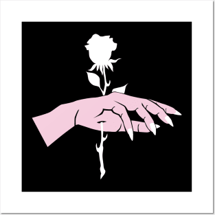 Hand & rose v2 Posters and Art